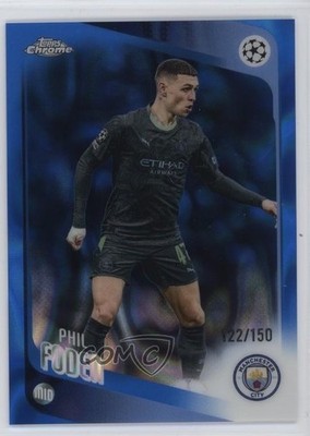 2025 Topps Chrome UEFA Club Competitions Blue Lava Refractor /150 Phil Foden g6p