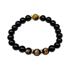 Angyape Chinese New Year Bracelets, 8MM Natural Black Medium, Horse