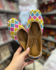 Women Punjabi wedding jutti ethnic mojari Bellie UK size 4-8 fashion cube