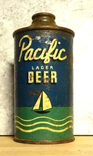 PACIFIC LAGER BEER  - CONE TOP - IRTP - RAINIER BREWING, CALIFORNIA