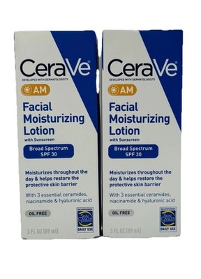 2x CeraVe Facial Moisturizing Lotion SPF 30 3 Oz Ex 01/27 Box Damaged