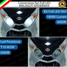 CONVERSIONE LED MALAGUTI SPIDERMAX KIT LED HS1 + LED POSIZIONE T10 6000K CANBUS