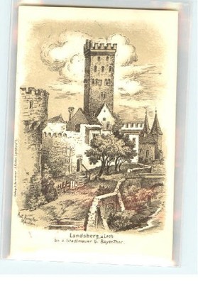 Landsberg Lech Stadtmauer Bayertor KünstlerAnt. Ringle