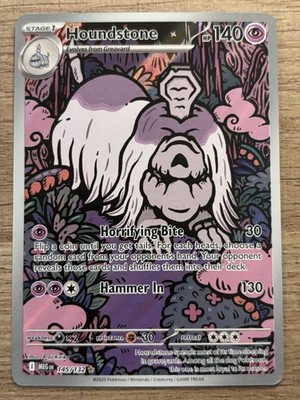 Pokémon Houndstone 145/132 Me01 Mega Evolution Illustration Rare Holo EN