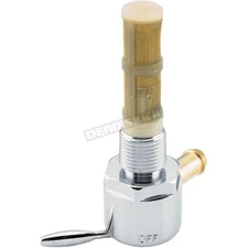 Bikers Choice Chrome 3/8" Round Petcock w/Right Side Outlet - 22604