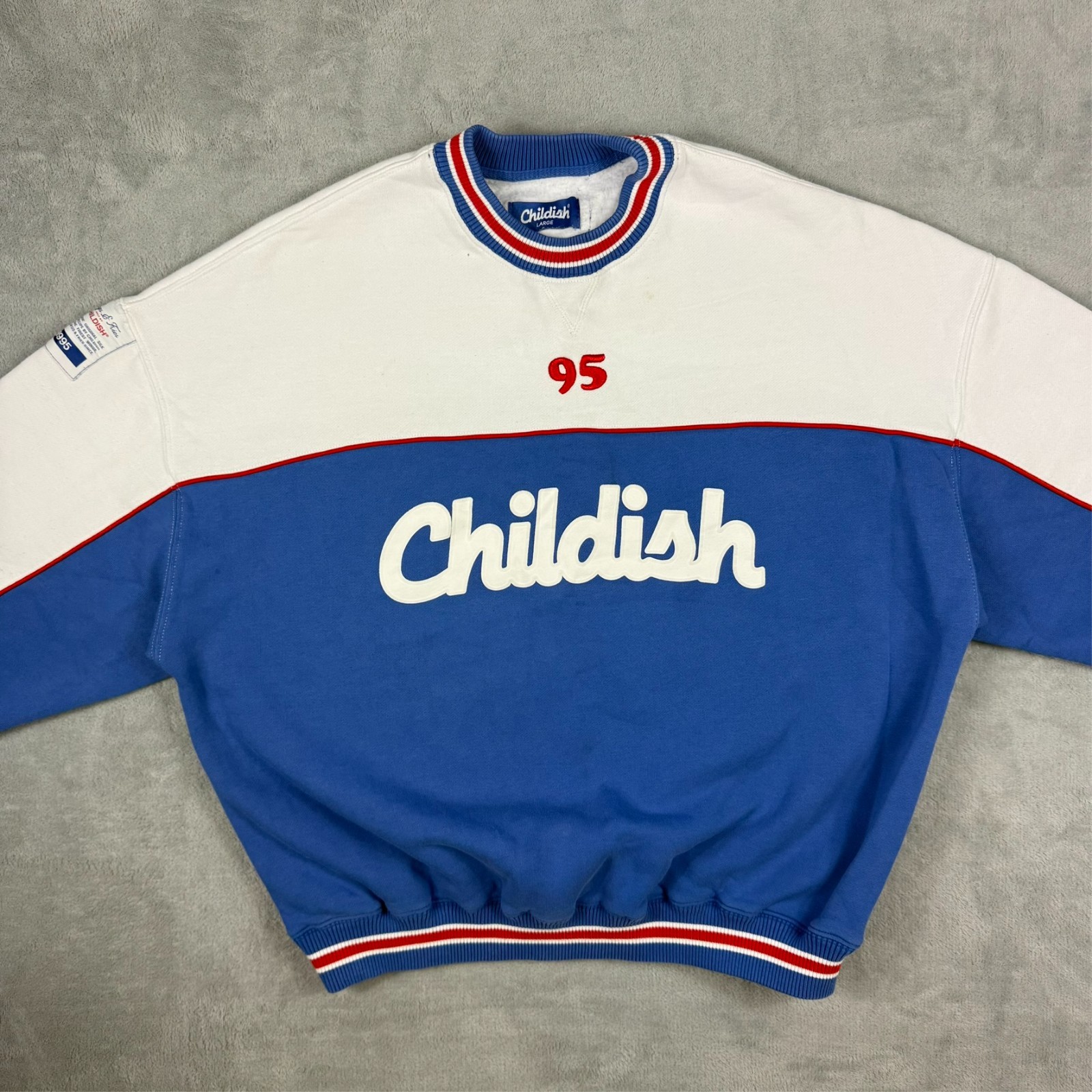 VTG Childish TGF Bros 95 Chicken Shop Blue Oversized Large Pullover Sweatshirt image 2