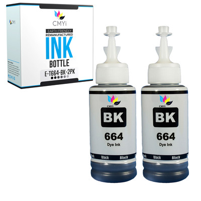 2 PK Compatible T664120 Black Ink Bottle for Epson 664 ET-2500 ET-2600 ET-2650
