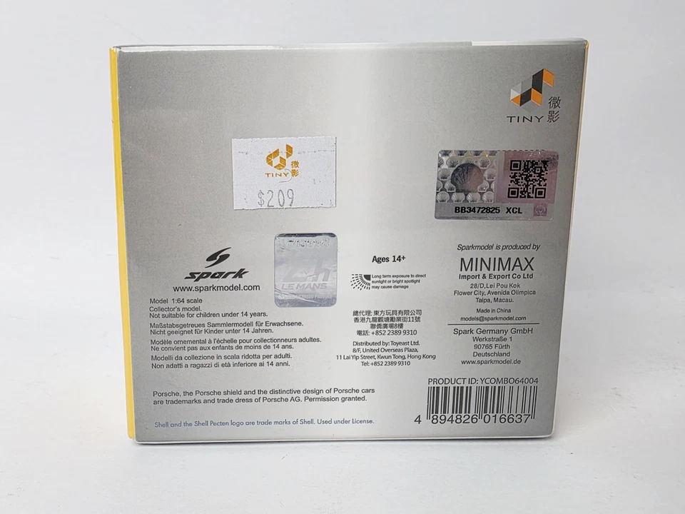 SPARKY SPARK SHELL PORSCHE 962 LM #35/#36 SET 1/64 SCALE NIB LOT #32 - Image 2 of 4