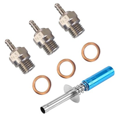 Hot Spark Glow Plug N3 No.3 70117 and Ignitor Igniter Nitro Engine... 