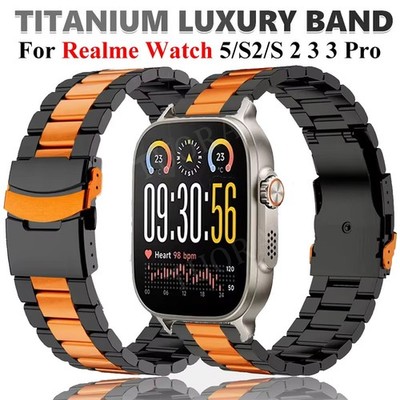 Titan Metall Armband Für Realme Watch 5 S2 S /Watch 3 2 S Pro Uhrenarmband Band