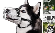 Dog Muzzle Adjustable Durable Metal Wire Stainless Steel Husky  Doberman