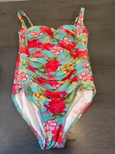 blue floral MOONTIDE one piece swimsuit size large 12