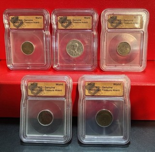 5 Pack World Coin Treasure Hoard ICG Slabs