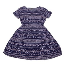 Forever 21 Blue & Purple Short Sleeve Fit & Flare Mini Dress Women's Size S