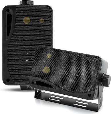 Pyramid 3-Way Indoor Outdoor Speaker System - 3.5 Inch 200W Pair of Mini Box ...