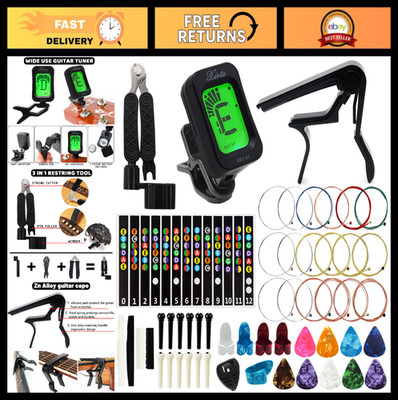 Acoustic Guitar Accessories Kit - 53 Pcs with Strings, Tuner, Capo, Picks & Tool