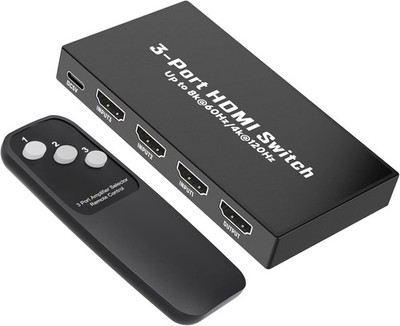 HDMI 2.1 Switch 8K@60Hz/4K@120Hz HDMI Splitter 3 In 1 Out Umschaltpulte