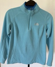 The North Face Women's Blue 1/4 Zip Pullover Jacket Logo Long Sleeve Size S