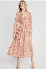 OLD NAVY Cut-Out Waist Maxi Dress Long Sleeve Size S NWT