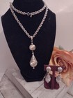 Vintage Monet Bolero Silver Tone Lariat Book Piece Necklace/Earrings Set