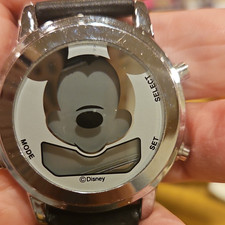 Disney Mickey Mouse Digital Watch Water Resistant Stainless Steel Case Back