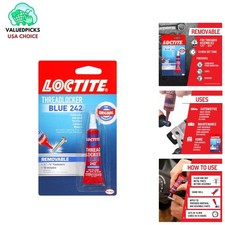 Heavy Duty Loctite Blue 242 Removable Threadlock Glue - Cures in 24hrs, 6ml