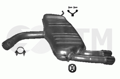 Silencieux arrière pour Audi A3 Sportback 1.9 TDI 105cv de 2004 à 2008