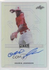 2017 Leaf Perfect Game All-American Classic Metal Silver Osiris Johnson Auto 8wm