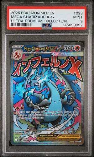 2025 POKEMON MEP PROMO ULTRA-PREMIUM COLLECTION #023 MEGA CHARIZARD X EX PSA 9