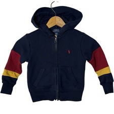 Polo Ralph Lauren Boy's Full Zip Hoodie Sweatshirt Embroidered Logo Size 2/2T