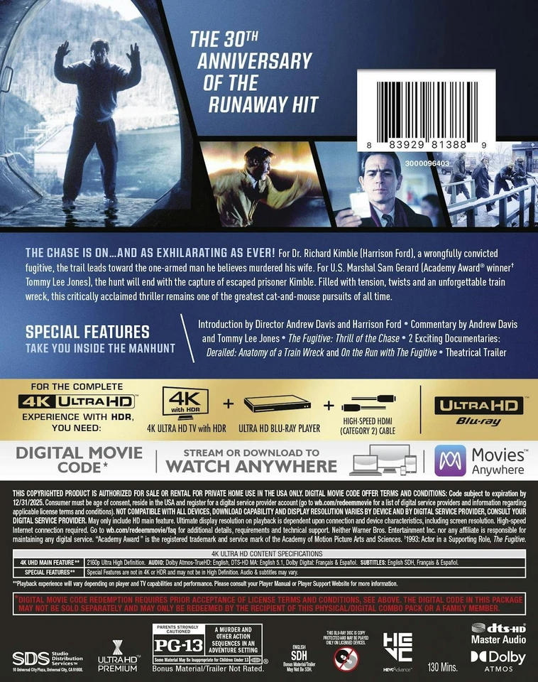 The Fugitive 4K UHD Blu-ray Joseph F. Kosala NEW Foto 4 de 4