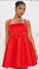 Fashion Nova MERRY LANE Flare Dress Cherry Red Size XL