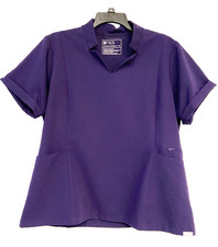 Figs Inala Scrub Top Deep Purple XL