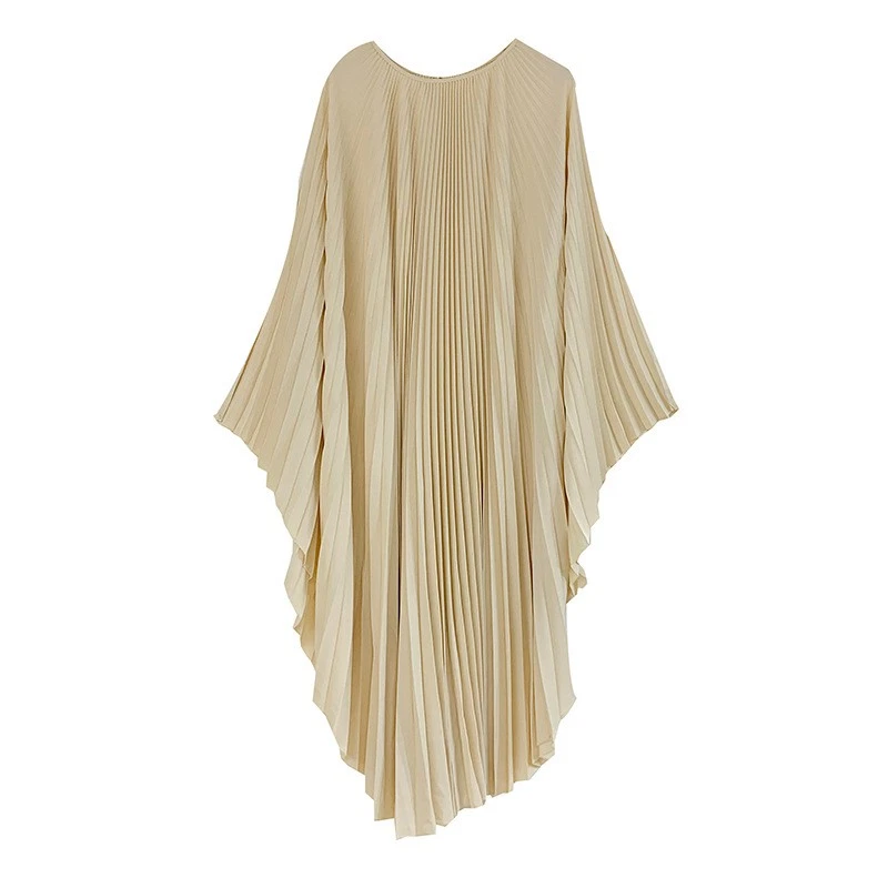 OFF WHITE Abito Irregolare Sciolto Taglie Forti Abito Lungo Donna Elegante Nuovo Abito Casual Sciolto