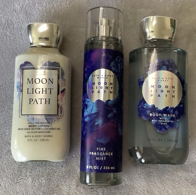Bath and Body Works MOON LIGHT PATH Fragrance Mist, Lotion & Body Wash