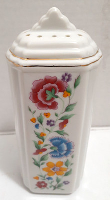 VTG. Porcelain Talc Dusting powder Shaker Floral Motif ~Japan 6.5'' Tall 2 Avail.