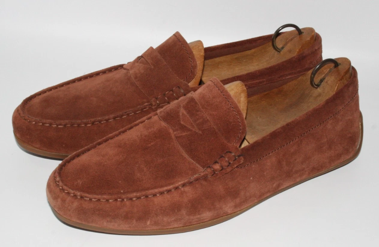 Mocassini da guida Clarks Reazor Edge da uomo in pelle scamosciata ruggine UK 10 G