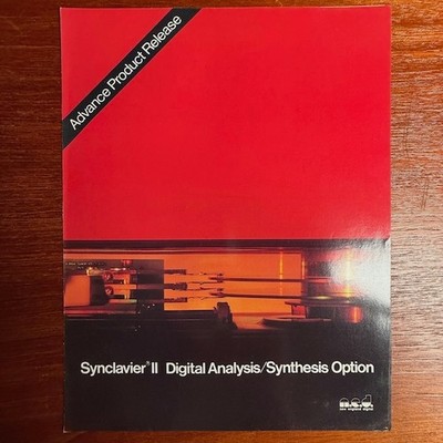 VINTAGE NEW ENGLAND DIGITAL SYNCLAVIER II DIGITAL ANALYSIS SYNTHESIS BROCHURE
