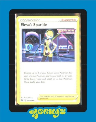 Elesa's Sparkle 233/264 Swsh08: Fusion Strike Regular NM $2 MIN ORDER