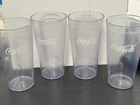 Lot of 4 Vintage Style Coca Cola 20oz Clear Plastic Tumbler Cup Carlisle 5220