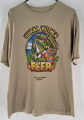 Mare Blue Mens XL T-Shirt ''Iguana 'Nother Beer'' Player del Carmen Mexico