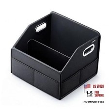 Car Front Seat Organizer - PU Leather Car Storage Box with Metal Handle,