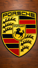 Porsche Inspired Crest Logo Area Rug Floor Mat Carpet Home Garage Decor Non-Slip