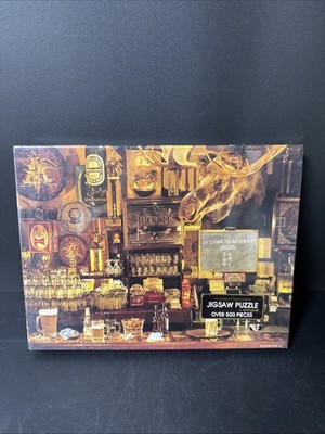 Here's To Happy Hours Bar Beer Liquor Springbok Jigsaw Puzzle vintage