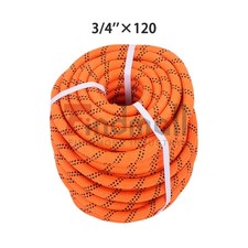 3/4 in X120' 48 Stranded Braided Rope Breaking Strength 8626 Pounds Orange Black