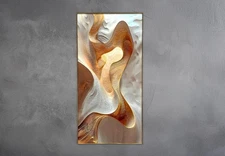 Ethereal Flow Wall Decor Mesmerizing Blend Golden Hues Soft Textures 1 Piece