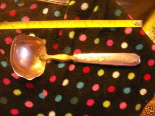 antique Continental silver ladle,gilded bowl