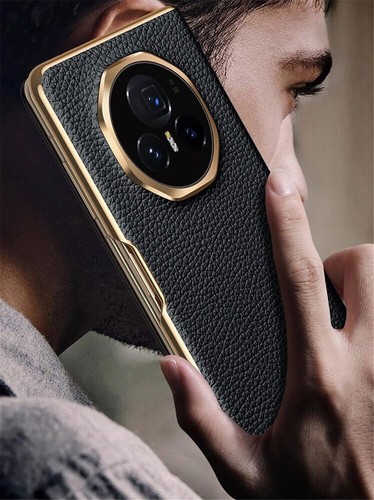 Genuine Cowhide Leather Magnetic Case for Honor Magic V3 Matte Business Cover - 第 15/29 張圖片