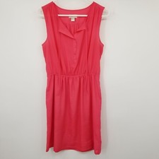 Loft Ann Taylor Pink Sleeveless Button Front Dress Size Small