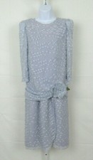 VTG 1960s 70s THE GILBERTS FOR TALLY NEW YORK DRESS  TOP LAVENDER GRAY SATIN